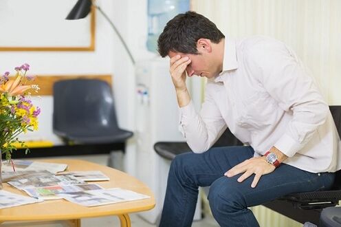 man thinking about treating prostatitis with medicine